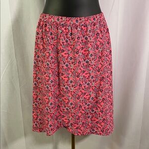 LOFT Outlet Pink Floral Print Faux Wrap Skirt